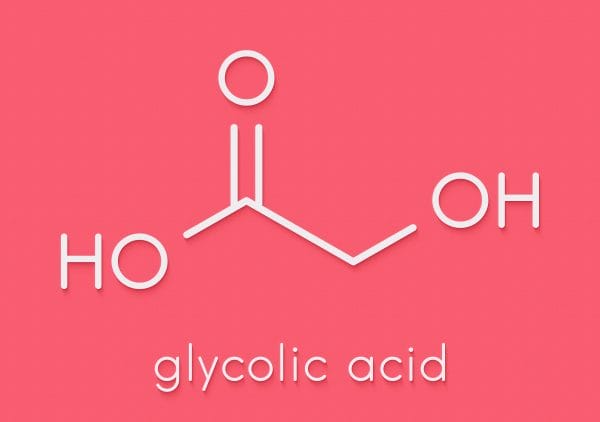 glycolic acid (hydroacetic acid) molecule. skeletal formula.