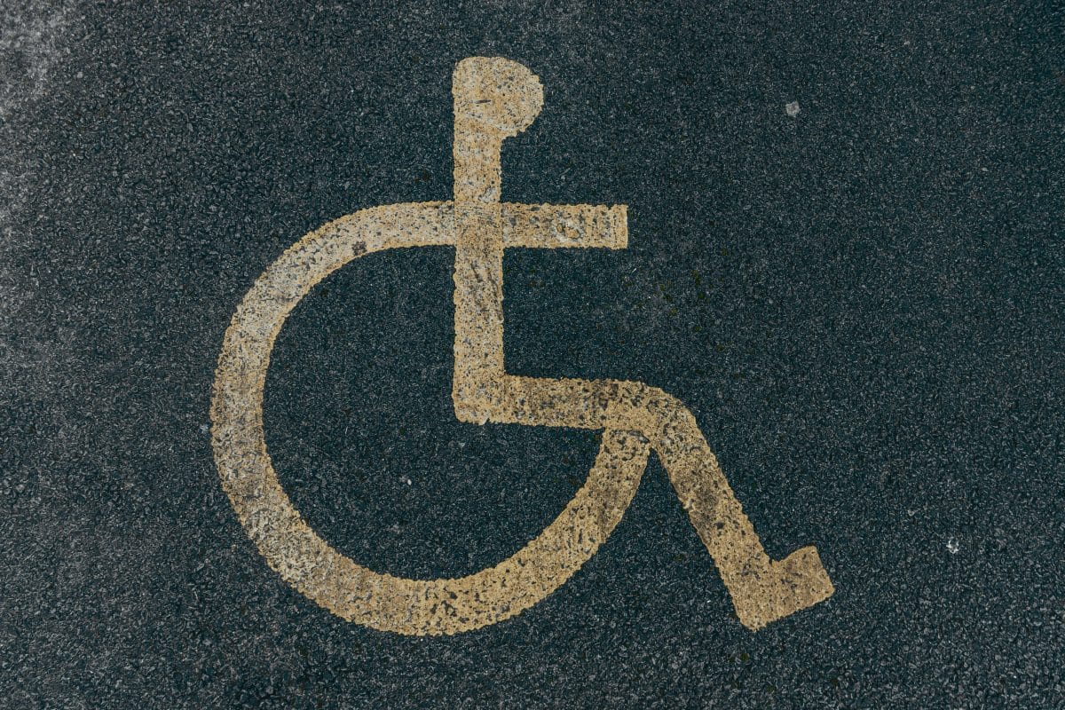 Handicap symbol on pavement