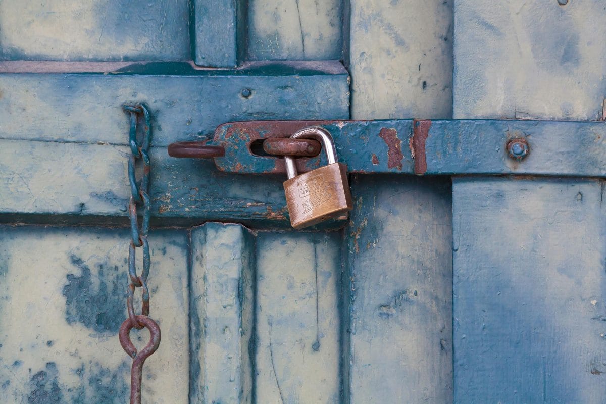 lock on a rusty gate