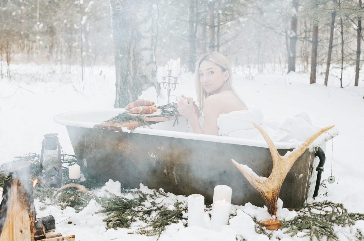 young beautiful blonde woman enjoys breakfast with 2023 11 27 05 35 21 utc