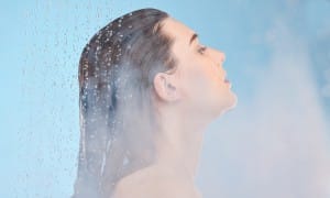 wet shower water and woman in bathroom doing body 2023 11 27 05 13 24 utc