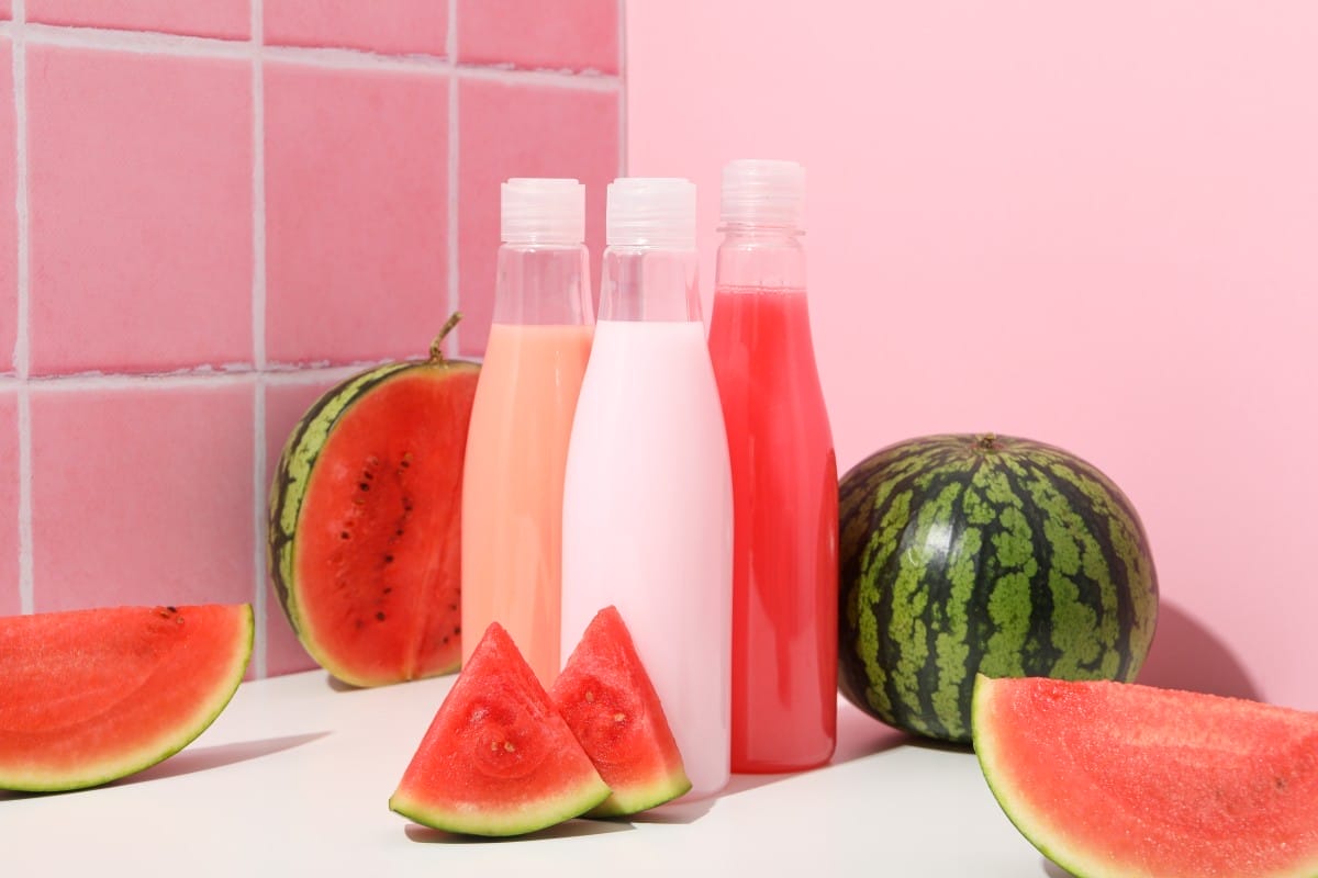 concept of cosmetic and beauty procedures, watermelon cosmetic