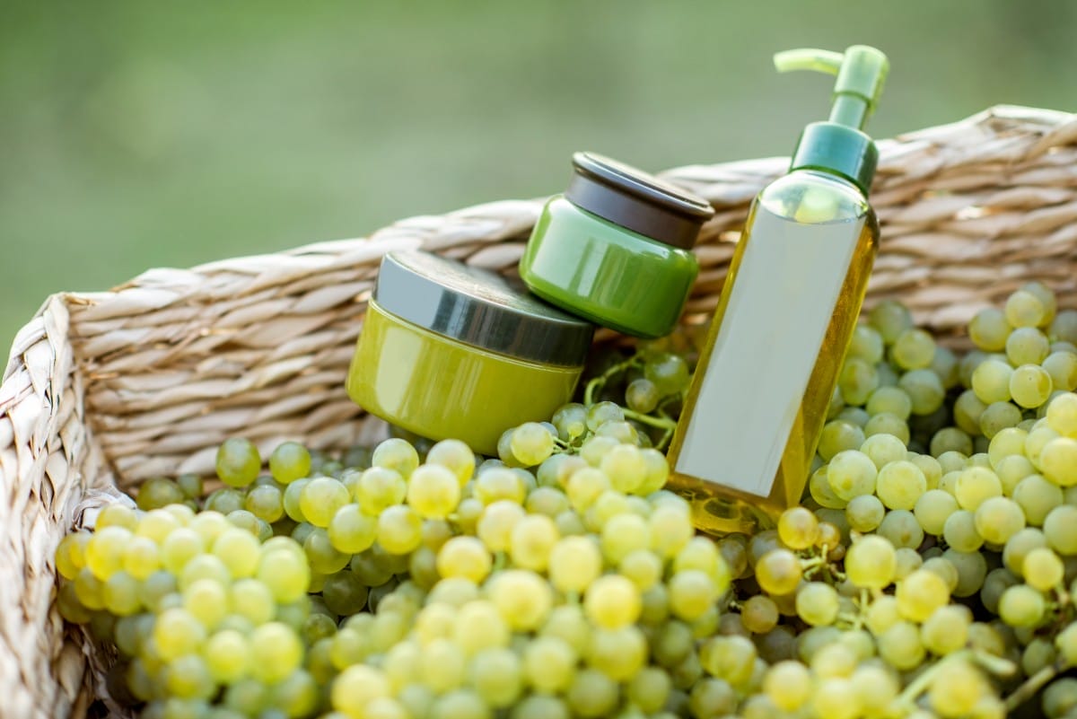 cosmetics with wine grapes