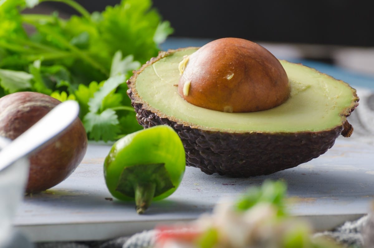 delish filled avocado with crab meat