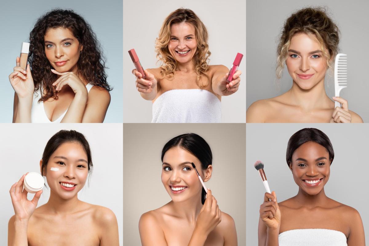 multiracial women using beauty products in studio 2024 06 06 18 23 57 utc