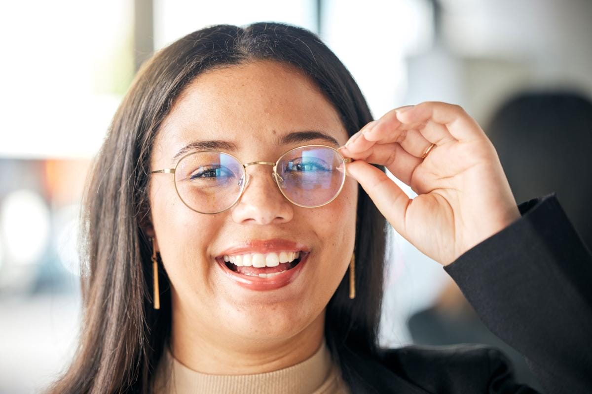 eye care happy and portrait of woman with glasses 2023 11 27 05 12 47 utc