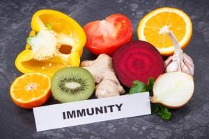 Colorful fruits and vegetables promoting immunity health