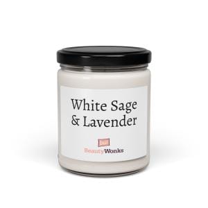 White Sage and Lavender candle in jar by BeautyWonks